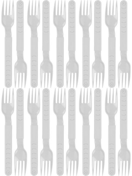 Koopman Tafelgabel Kunststoff 3 Farben 10/20 Tlg. Set (20 Stück), 20tlg, Kunststoff, Campinggabel, Kuchengabel, 18cm