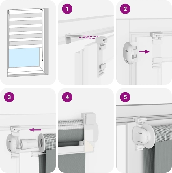 vidaXL Zebrarollo Schwarz 85x230 cm Stoffbreite 80,9 cm Polyester 4014284 Bild 5