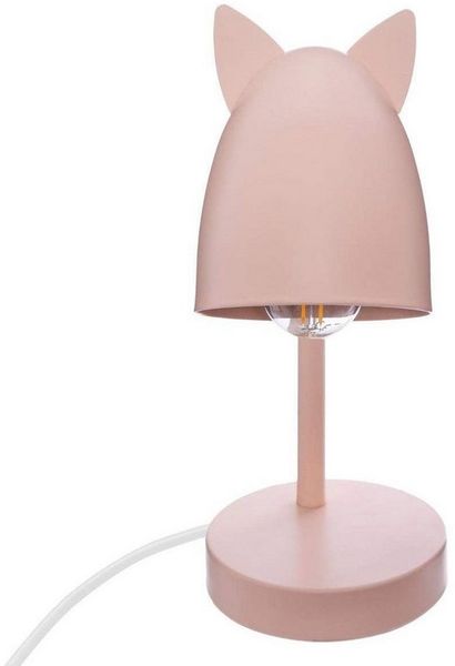 Stilvolle Schreibtischlampe OREILLES in schönen Farben aus Metall für Kinder, 18 x 12 x 31 cm, Atmosphera for kids, rosa