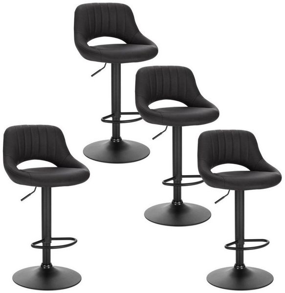 EUGAD Barhocker (4 St), aus Kunstleder und Stahl stufenlos höhenverstellbar