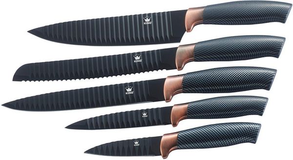 KING Messer-Set Carbon Design (Set, 5-tlg), Wellenschliff