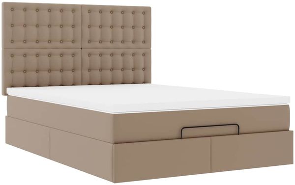 vidaXL Ottoman-Bett mit Matratze & LEDs 140x200cm Kunstleder 3313859 Bild 7