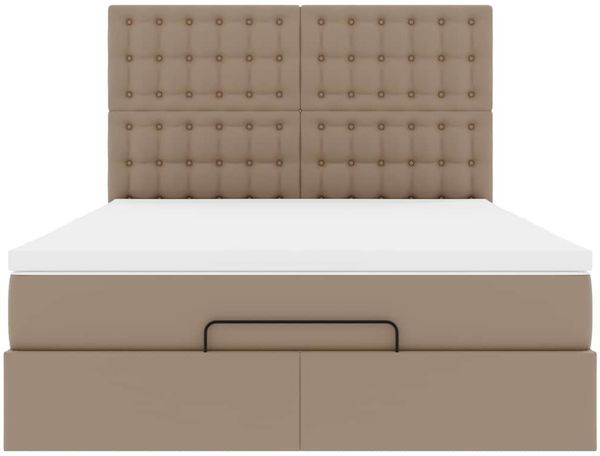 vidaXL Ottoman-Bett mit Matratze & LEDs 140x200cm Kunstleder 3313859 Bild 8