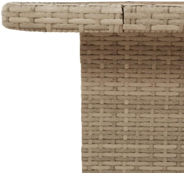 vidaXL Gartentisch Beige 80x80x71 cm Poly Rattan und Akazienholz 368271 Bild 8