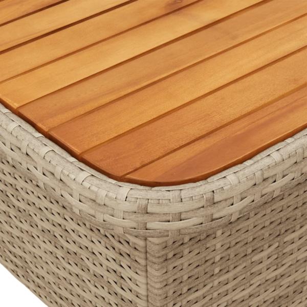 vidaXL Gartentisch Beige 80x80x71 cm Poly Rattan und Akazienholz 368271 Bild 9