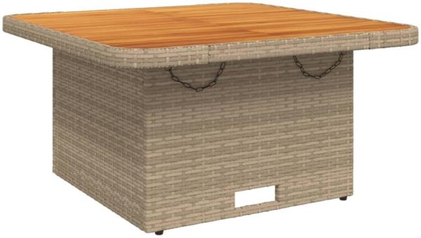 vidaXL Gartentisch Beige 80x80x71 cm Poly Rattan und Akazienholz 368271 Bild 2