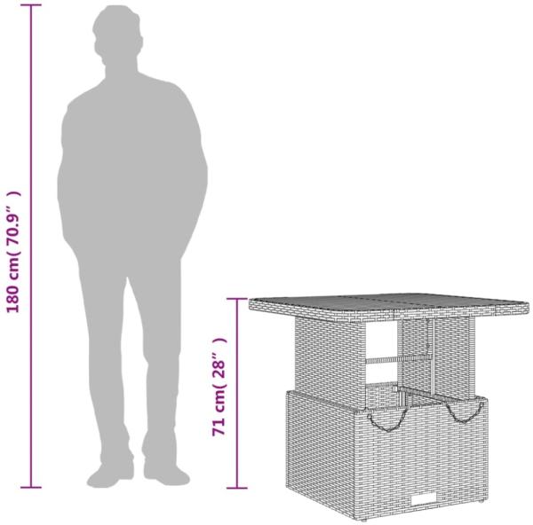vidaXL Gartentisch Beige 80x80x71 cm Poly Rattan und Akazienholz 368271 Bild 7