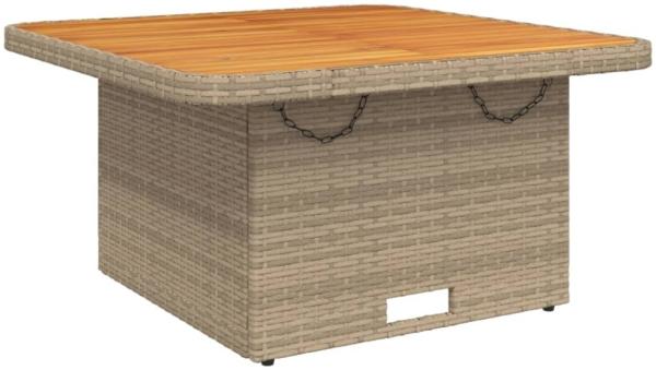vidaXL Gartentisch Beige 80x80x71 cm Poly Rattan und Akazienholz 368271 Bild 5