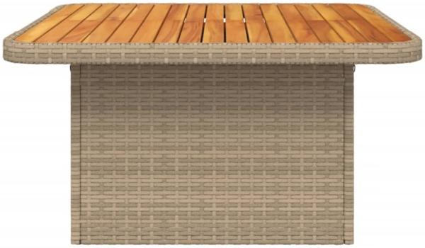 vidaXL Gartentisch Beige 80x80x71 cm Poly Rattan und Akazienholz 368271 Bild 4