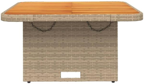 vidaXL Gartentisch Beige 80x80x71 cm Poly Rattan und Akazienholz 368271 Bild 6