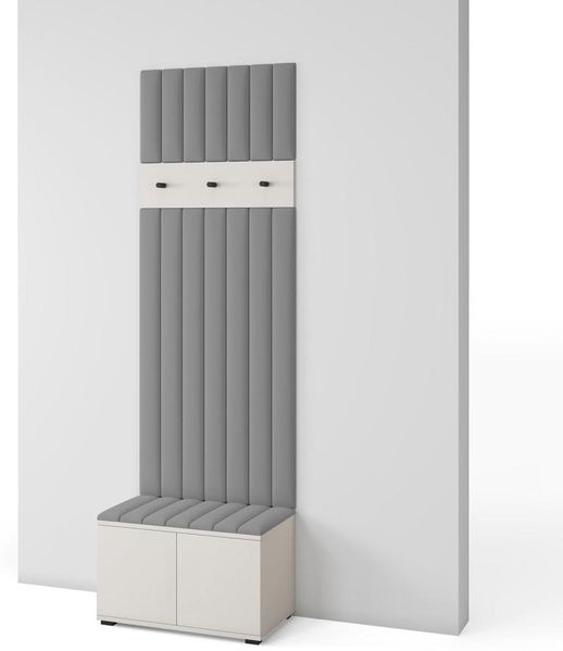 Garderoben-Set Napoli version 16 mit Schuhregal und Polsterplatten, Ideal für Flur und Eingangsbereich (Cashmere, Trinity 14), 225 x 40 x 70 cm