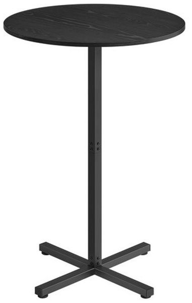 VASAGLE Bartisch, Esstisch, Stehtisch, Metallgestell, 60 x 60 x 104,5 cm, einfacher Aufbau, mit Standkreuz, für 2-3 Personen, modern, ebenholzschwarz