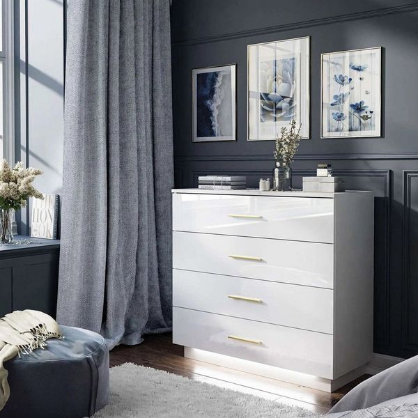 Lookway Kommode LINA mit goldenen Griffen, Breite 95cm