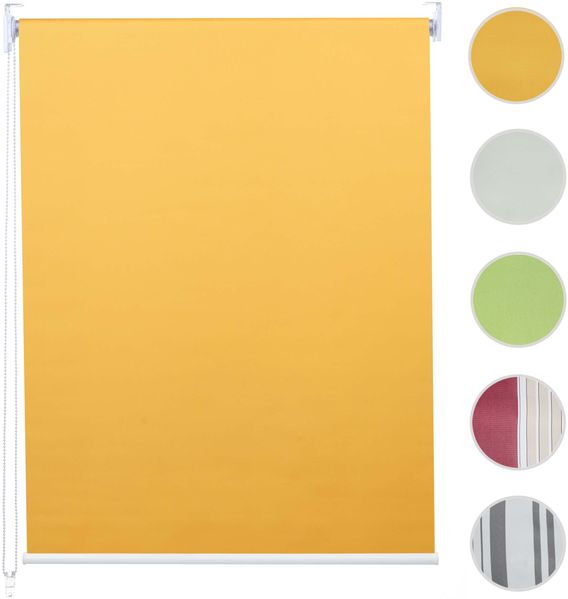 Rollo HWC-D52, Fensterrollo Seitenzugrollo Jalousie, 80x230 cm Sonnenschutz Verdunkelung blickdicht ~ gelb Bild 6