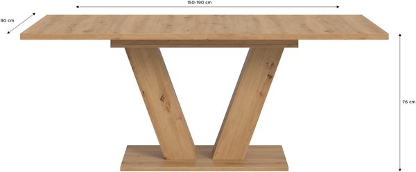 Kulissen-Esstisch >Motion< ausziehbar 190cm, artisan oak Dekor - 150/190x76x90cm (BxHxT) Bild 6