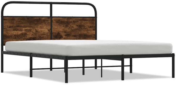 vidaXL Bettgestell ohne Matratze 140x190 cm Räuchereiche Holzwerkstoff 4100209
