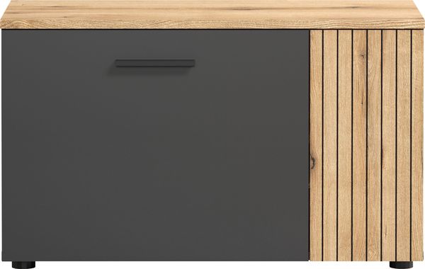 Garderobe Sitzbank Esteban in grau und Eiche Evoke 80 cm