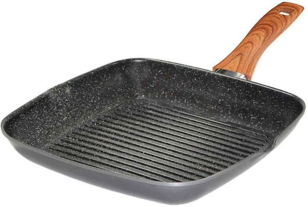 STONELINE Grillpfanne Back to Nature, Aluminium, Ø 28 cm, 2 Ausgüsse, Induktion