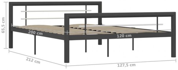 vidaXL Bettgestell Grau und Weiß Metall 160 × 200 cm 284560 Bild 12