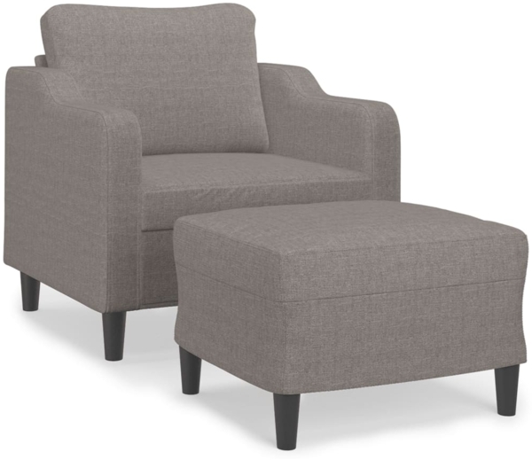 vidaXL Sessel mit Hocker Taupe 60 cm Stoff 3201134