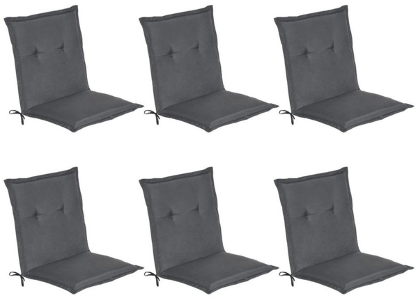 6er Set Beautissu Niederlehner Auflage Loft NL 100 x 50 x 6 cm Graphitgrau