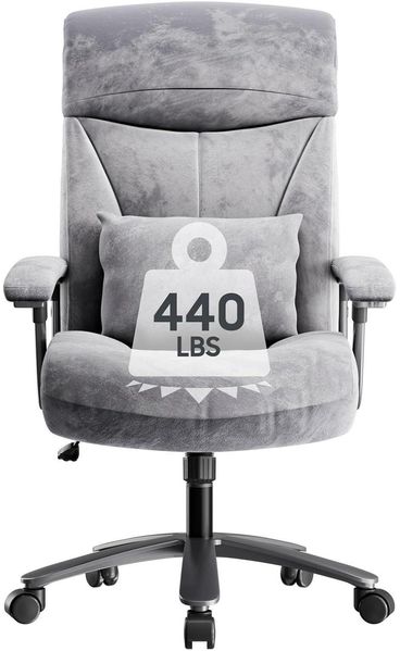 Bürostuhl Ergonomisch 200KG Schreibtischstuhl Computerstuhl 360° drehbar Grau