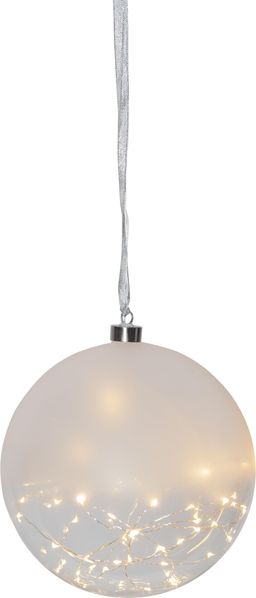 Best Season Glow LED Glaskugel, Glas, Gefrostet, ca. 20 cm Ø