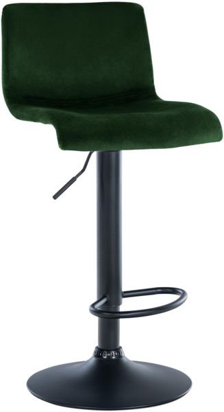 CLP Barhocker Hover Samtbezug höhenverstellbar drehbar mit Rückenlehne,grün Metall matt schwarz