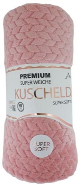 Wohndecke I Flanell Decke I Kuscheldecke Jacquard Fashion | 150x200cm [Rosa]