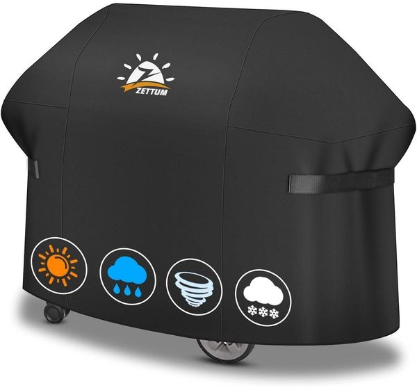 Zettum Grillabdeckung für Weber Genesis Summit 600, wasserdicht, 600D Oxford-Gewebe schwarz, 208 x 68 x 127 cm
