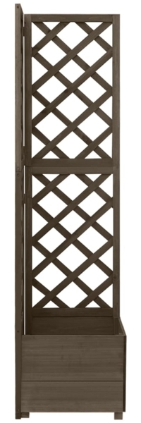 vidaXL Eck-Spalier mit Pflanzkasten Grau 40x40x150cm Massivholz Tanne 316412