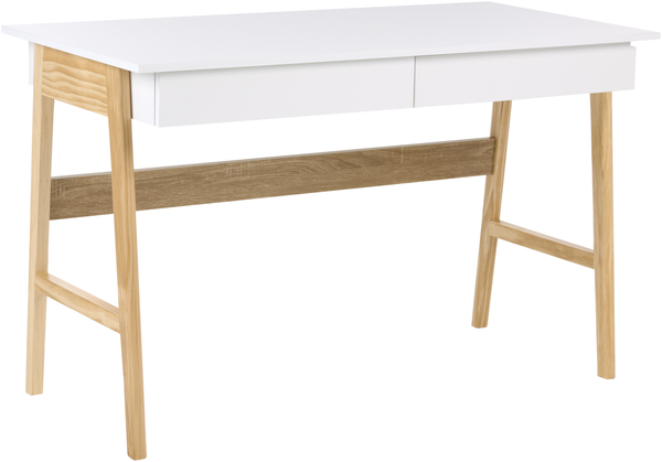 Schreibtisch THESLAY Hellbraun Weiß 120 cm 60 cm