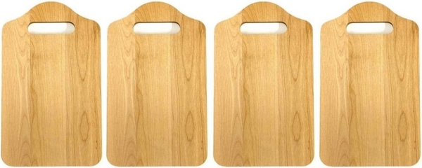HAC24 Schneidebrett Servierbrett Küchenbrett Holz Schneide Brett Frühstücksbrett, Naturholz, (4-St), 25x15x1cm Hängbar