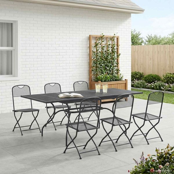vidaXL Garten Essgruppe 7 pcs Anthrazit 212 x 90 x 76 cm 3429146