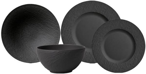 Villeroy & Boch Manufacture Rock Geschirr-Set 4-teilig schwarz