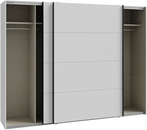 Schwebetürenschrank >NEKTARIUS< 3 Böden, 3 Stangen, Secret grey - 269,8x210,5x62,9cm (BxHxT) Bild 5