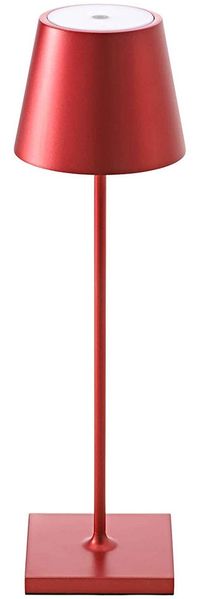 LED Tischleuchte, kirschrot, Touchdimmer, Akku, H 38 cm