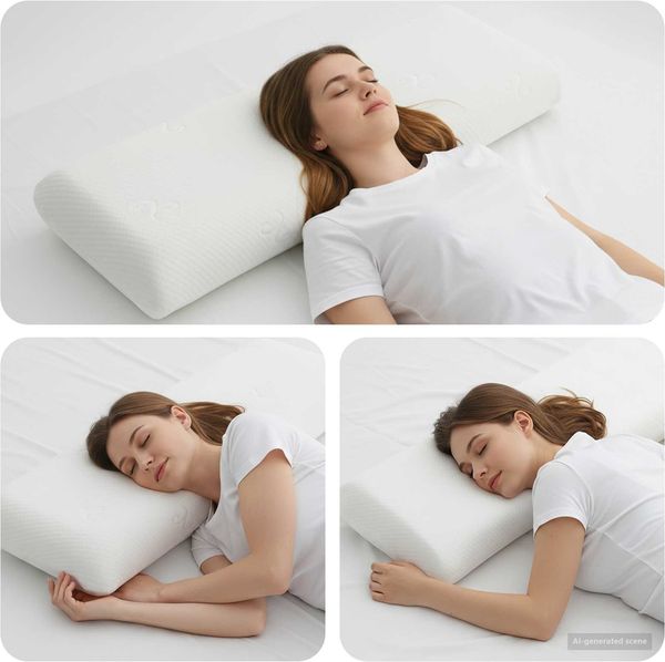 vidaXL Schlafkissen Uni Weiß 120 x 36 x 13 cm Gel-Speicherschaum 42020233