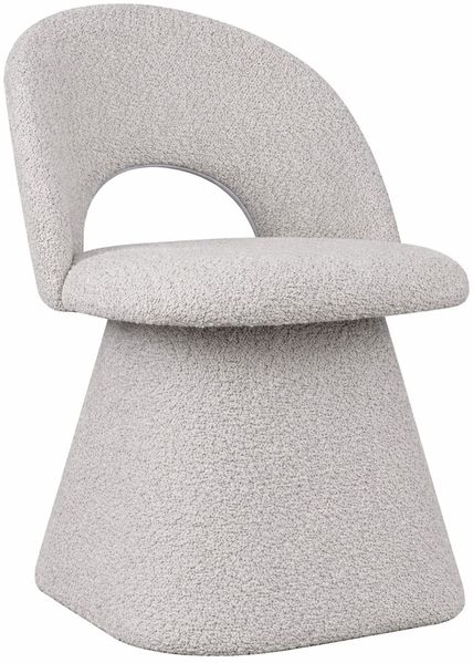 Casa Padrino Luxus Esszimmer Stuhl mit gebogener Rückenlehne Hellgrau H. 79 cm - Esszimmer Möbel
