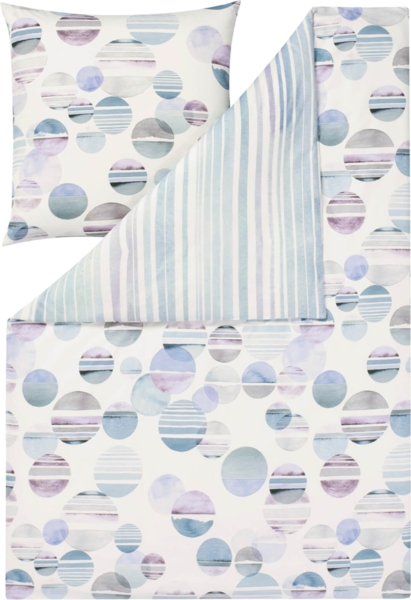 Estella Bettwäsche Dillon 4813 560 Türkis Mako Satin 155 x 220 + 80 x 80 cm