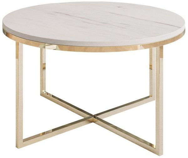 Lookway Couchtisch CIRI-X LEVANTO mit verchromtem Gestell (1 Tische), Durchmesser: ⌀70 cm
