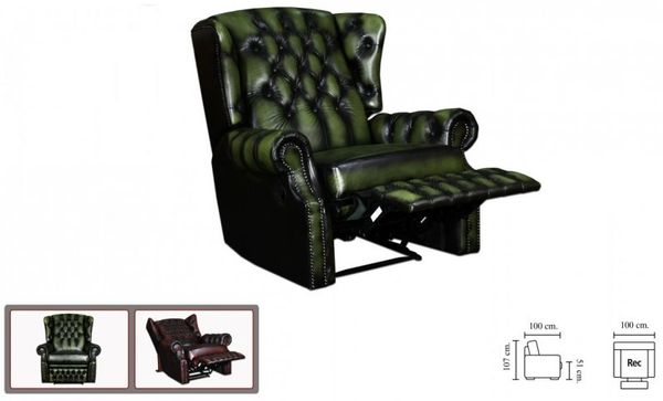 Elektrischer Relaxsessel Chesterfield Stunning aus echtem Rindsleder Red Bild 7