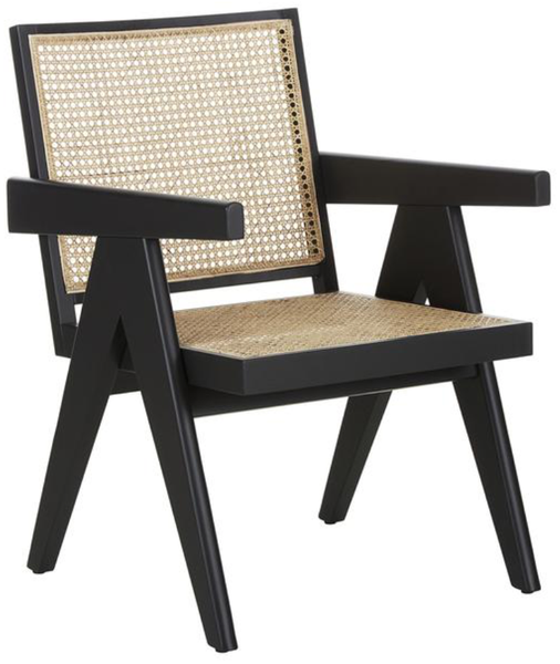 Sanotechnik Loungesessel 'Franz' mit Wiener Geflecht, Teakholz, Beige, 60x60x35 cm