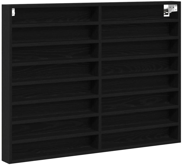 vidaXL Vitrine Schwarz Eichen-Optik 100 x 8,5 x 75 cm Holzwerkstoff 869188