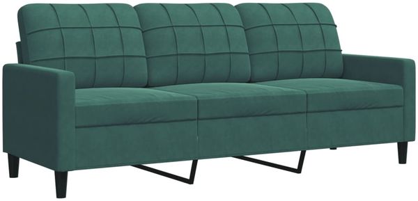 vidaXL 2-tlg. Sofagarnitur mit Kissen Dunkelgrün Samt 3278393 Bild 5