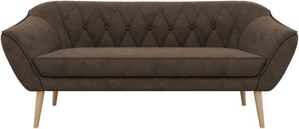 Sofa, Wohnzimmersofa PIRS 3, Skandinavisches Sofa 3-Sitzer, Sofa mit Wellenfederung, Buche Füße, Breite 180 cm Hoher Sitzkomfort - Braun Velvet Bild 7