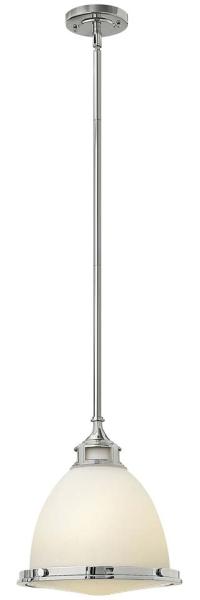 Pendellampe, Deckenlampe, Glas Metall, Chrom, D 32,4 cm