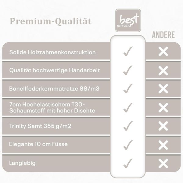 Best for Home Boxspringbett mit Bettkasten Trinity K10 Lux, mit Bettkasten, inkl. 7 cm Topper (140x200 160x200 180x200 200x200 cm), Verschiedene Liefermöglichkeiten, TOP Preis-Leistungs-Verhältnis Bild 7