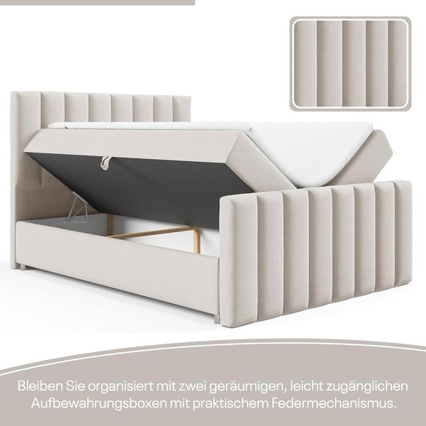 Best for Home Boxspringbett mit Bettkasten Trinity K10 Lux, mit Bettkasten, inkl. 7 cm Topper (140x200 160x200 180x200 200x200 cm), Verschiedene Liefermöglichkeiten, TOP Preis-Leistungs-Verhältnis Bild 4