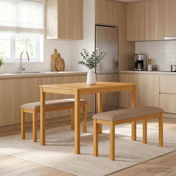 vidaXL Esstischbank 95 x 32 x 45 cm Massivholz Eiche Grau 42039171